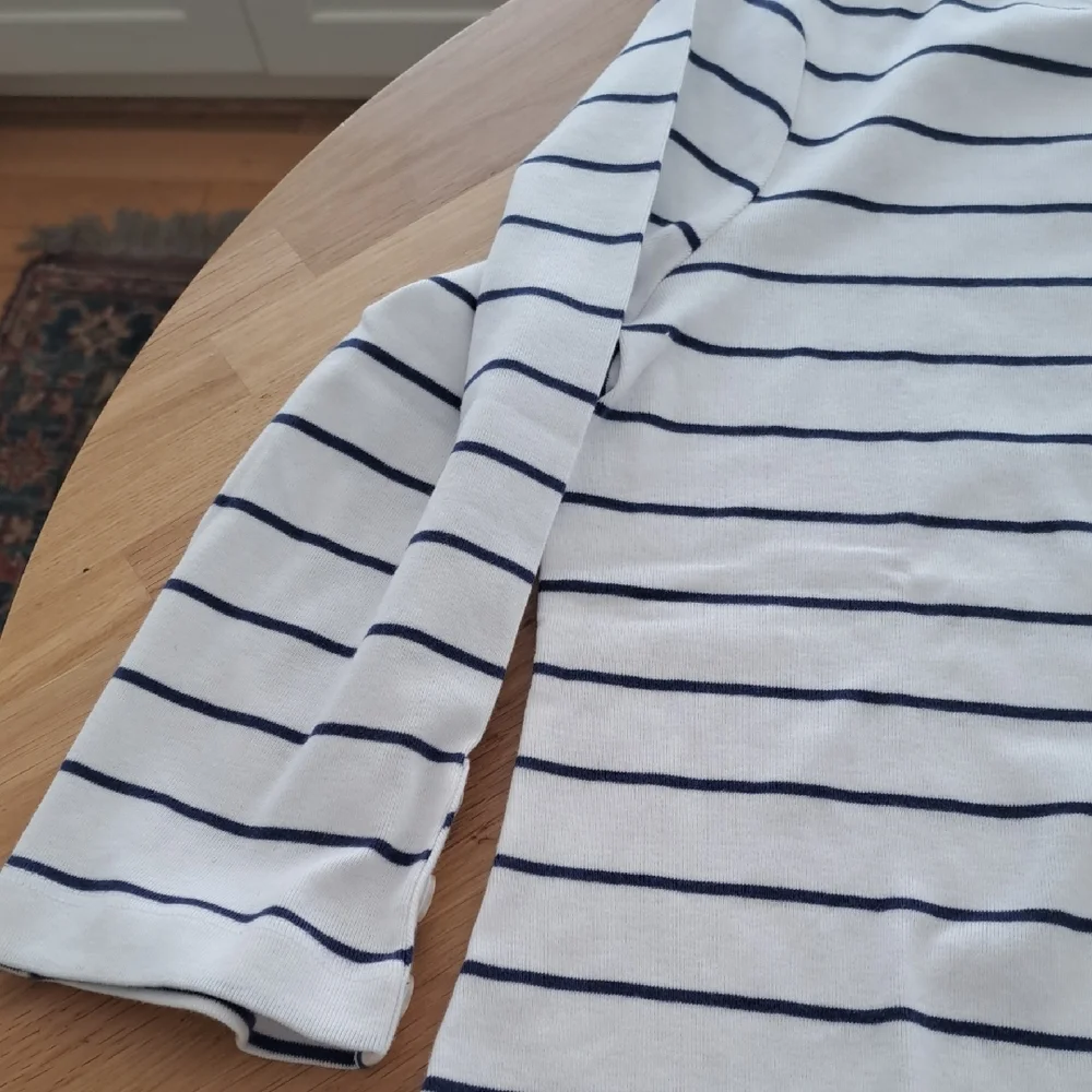 NWT Appleseed's White 3/4 Sleeve Striped Long Sleeve Top Petite XS - Picture 5 of 5